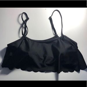 Black scalloped Swimsuit Top